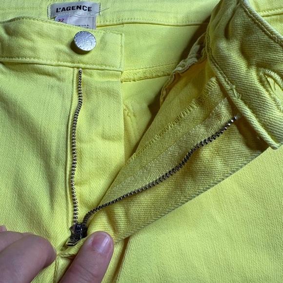 GUC L'AGENCE- Bell High Rise Flare Jeans in Color Lemon Tonic. Size 32 - Picture 7 of 10